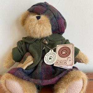 BOYDS 10” bears with tags wool hat dress jacket